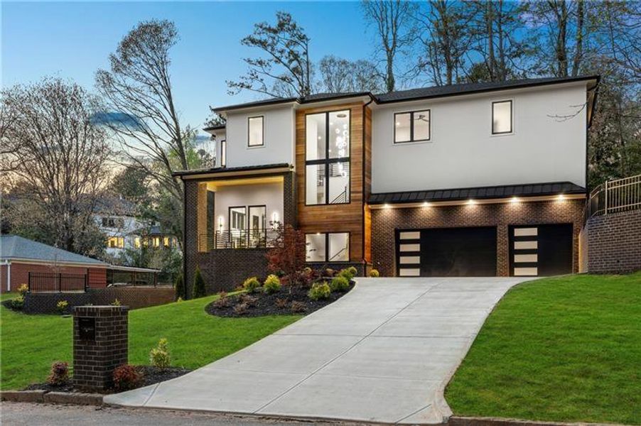 Front exterior of a new home in , Sandy Springs, GA, highlighting curb appeal (Image 1). Front exterior of a new home in , Sandy Springs, GA, highlighting curb appeal (Image 1).