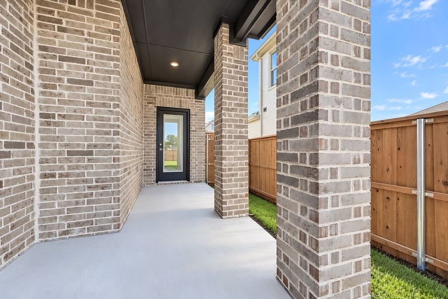 Exterior details and patio area of a home in North Sky Celina, Celina (Image 3). Exterior details and patio area of a home in North Sky Celina, Celina (Image 3).