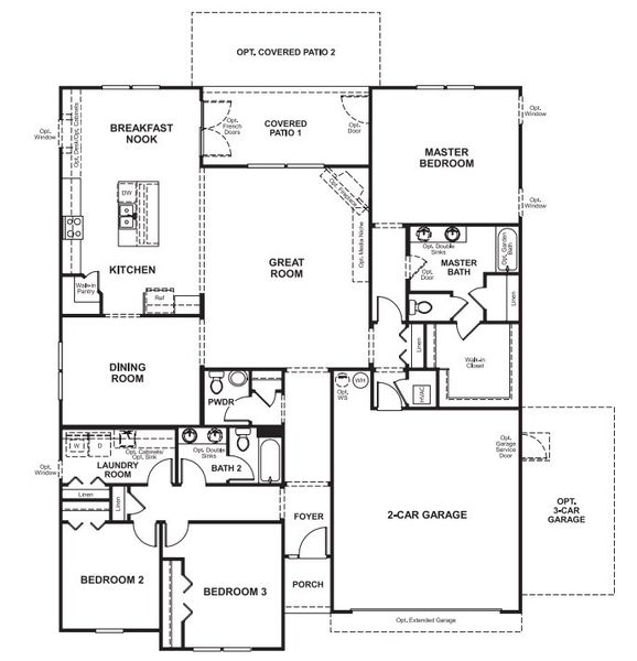 2D floor plan layout for the Delaney by Richmond American Homes in SummerTide, Palm Coast, FL (Image 4). 2D floor plan layout for the Delaney by Richmond American Homes in SummerTide, Palm Coast, FL (Image 4).