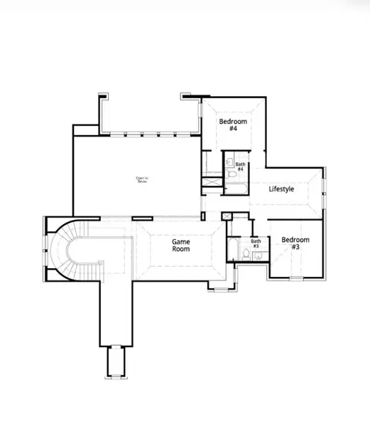 2D floor plan layout for the 289 by Highland Homes in Fulbrook on Fulshear Creek: 80ft. lots, Fulshear, TX (Image 6).