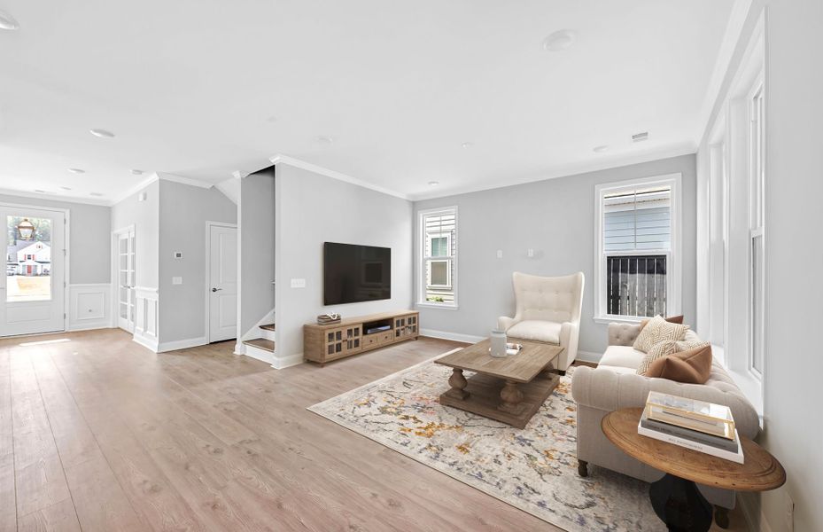 Representative furnished interior of a home built from the Violet by Pulte Homes in Long Savanna, Charleston (Image 8).
