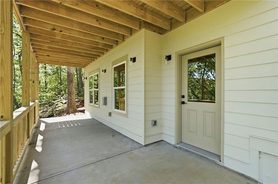 Exterior details and patio area of a home in , Ranger (Image 34).