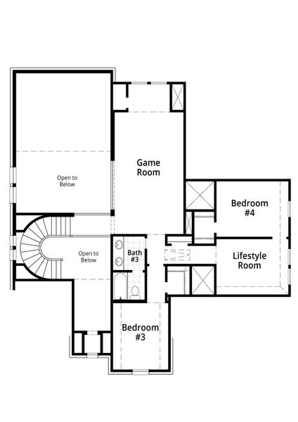 2D floor plan layout for the Leyland by Highland Homes in Monterra, Rockwall, TX (Image 29).