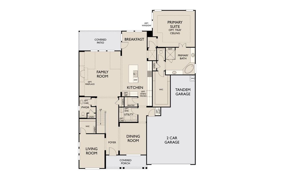 2D floor plan layout for the Hathaway by Ashton Woods in The Trails at Carmel, Pflugerville, TX (Image 4).