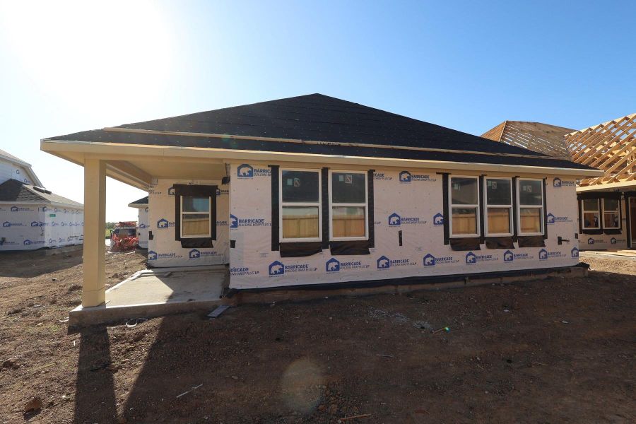 Backyard with covered patio - still under construction!