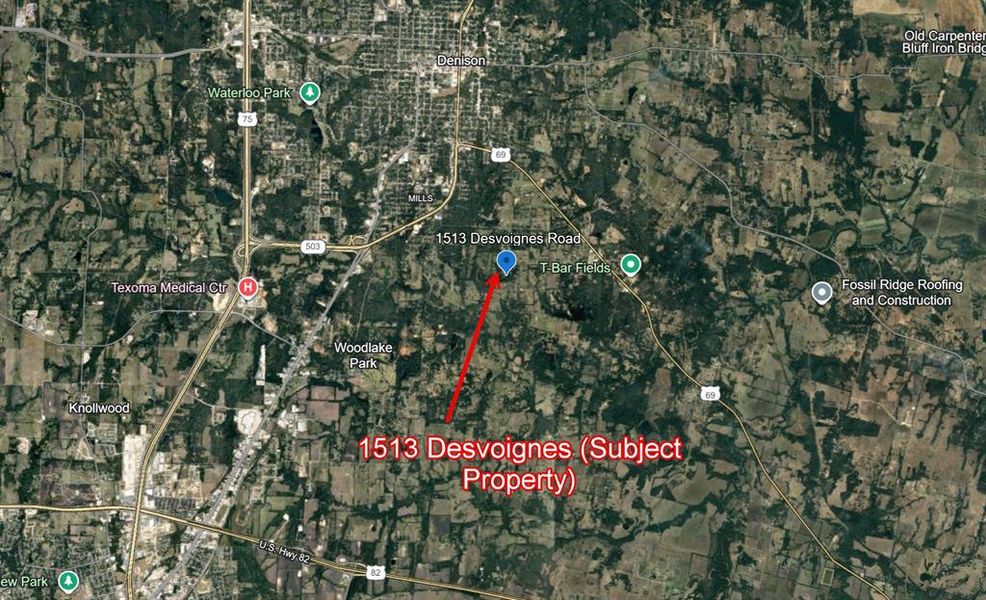 Aerial map of property and surrounding area Aerial map of property and surrounding area