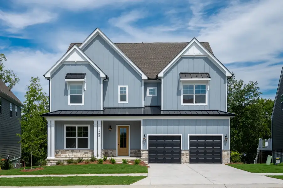 Representative exterior photo of a completed home built from the Savannah by Keystone Custom Homes in The Gables at Handsmill Waterfront, York, SC (Image 11).