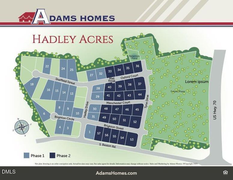 AH Hadley Acres Site Map