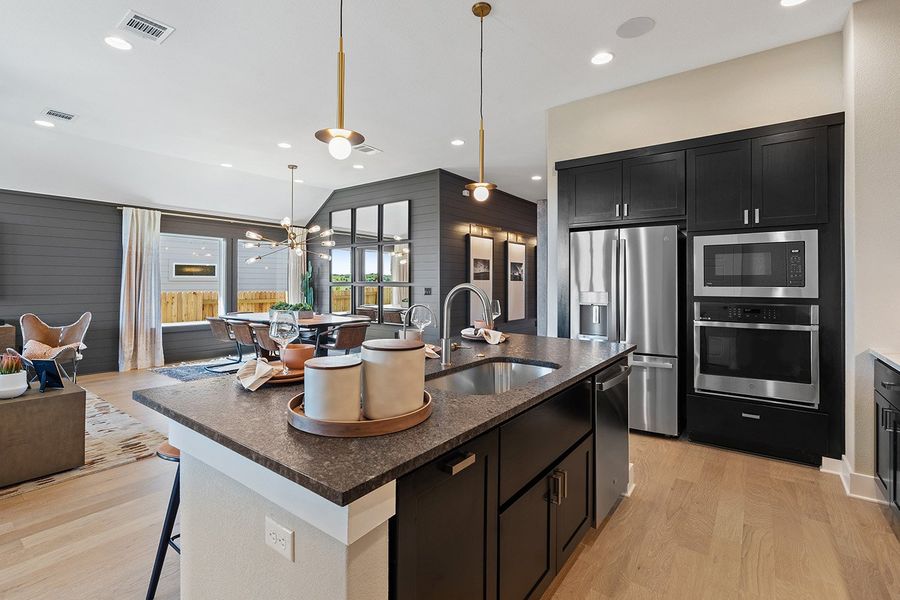 Furnished interior view inside a new home in Park Collection at Lariat, Liberty Hill (Image 19). Furnished interior view inside a new home in Park Collection at Lariat, Liberty Hill (Image 19).