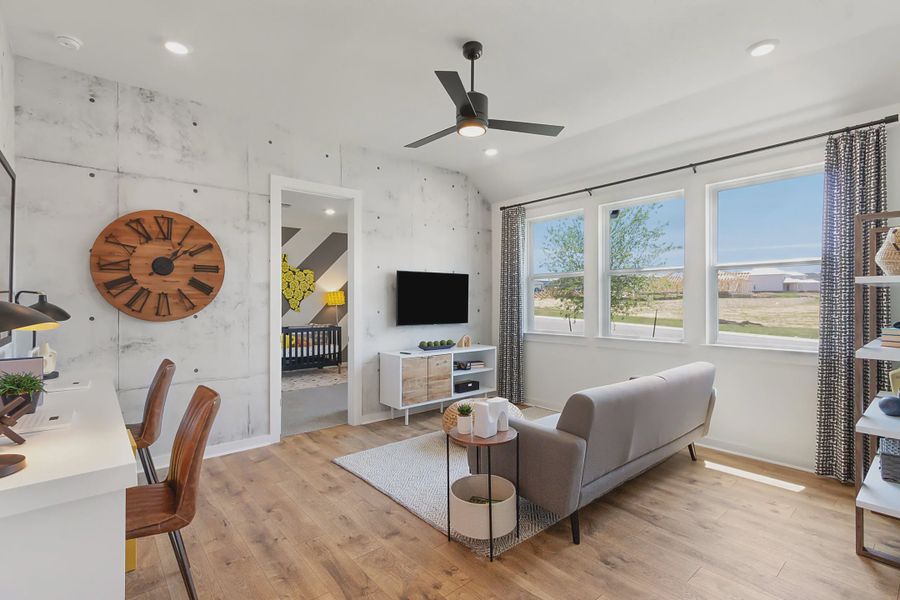 Representative furnished interior of a home built from the Austin by Chesmar Homes in Bridgeland 45's, Cypress (Image 14).