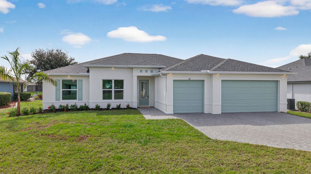 Representative exterior photo of a completed home built from the The Coral Haven by Sunlife Homes LLC in Cape Coral, Cape Coral, FL (Image 2).