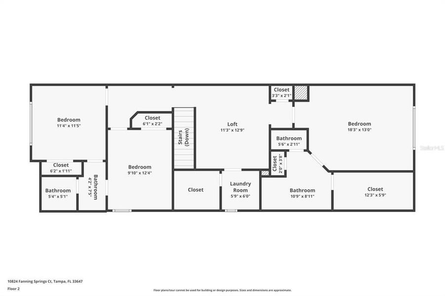 2D floor plan layout of this home in , Tampa, FL (Image 6).