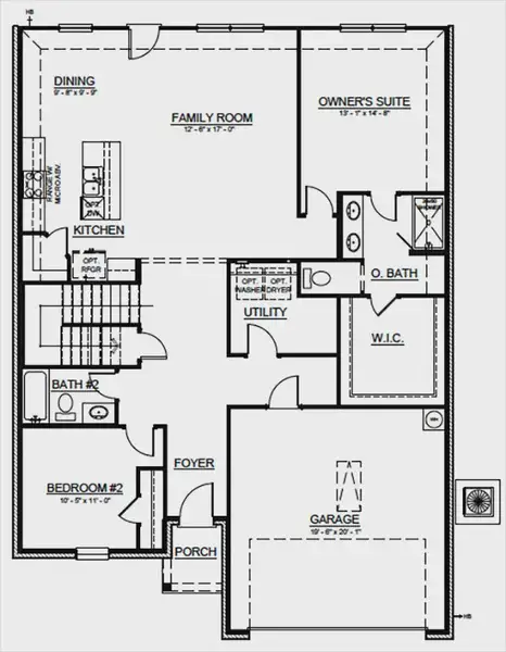 2D floor plan layout for the Heathbrook by Cambridge Homes in Rolling Ridge, Van Alstyne, TX (Image 4).