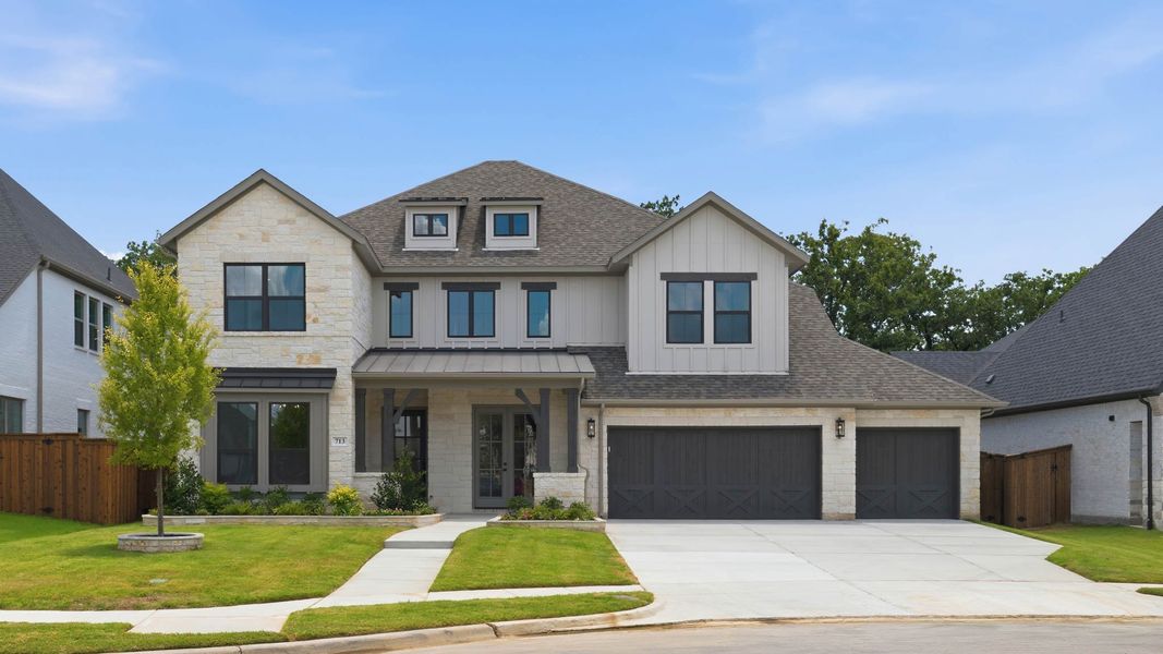 Front exterior of a new home in Adkins Park, Hurst, TX, highlighting curb appeal (Image 1). Front exterior of a new home in Adkins Park, Hurst, TX, highlighting curb appeal (Image 1).
