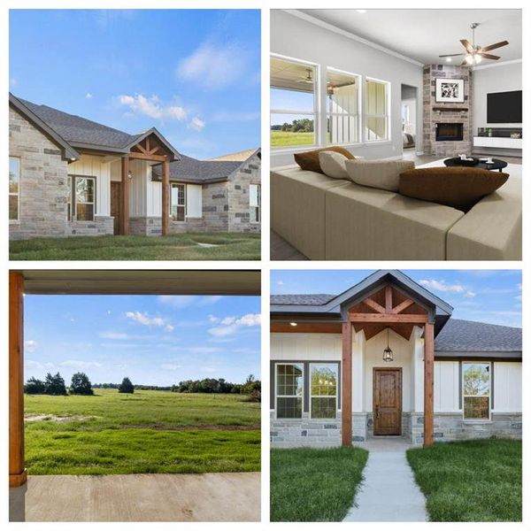 multiple views of gorgeous home on an acre
