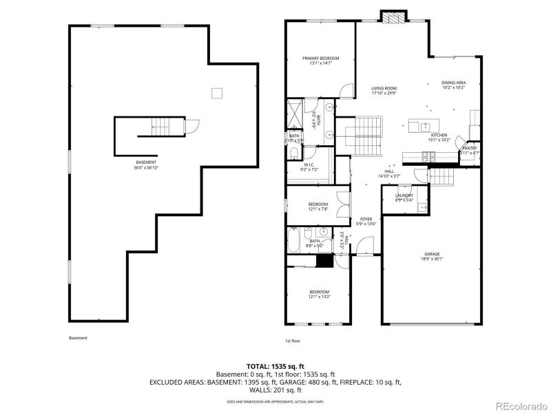 2D floor plan layout of this home in Deer Creek, Littleton, CO (Image 5).