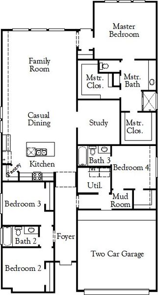 2D floor plan layout of this home in Hulen Trails, Fort Worth, TX (Image 5).