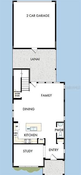 2D floor plan layout of this home in Weslyn Park in Sunbridge 34', St. Cloud, FL (Image 3).