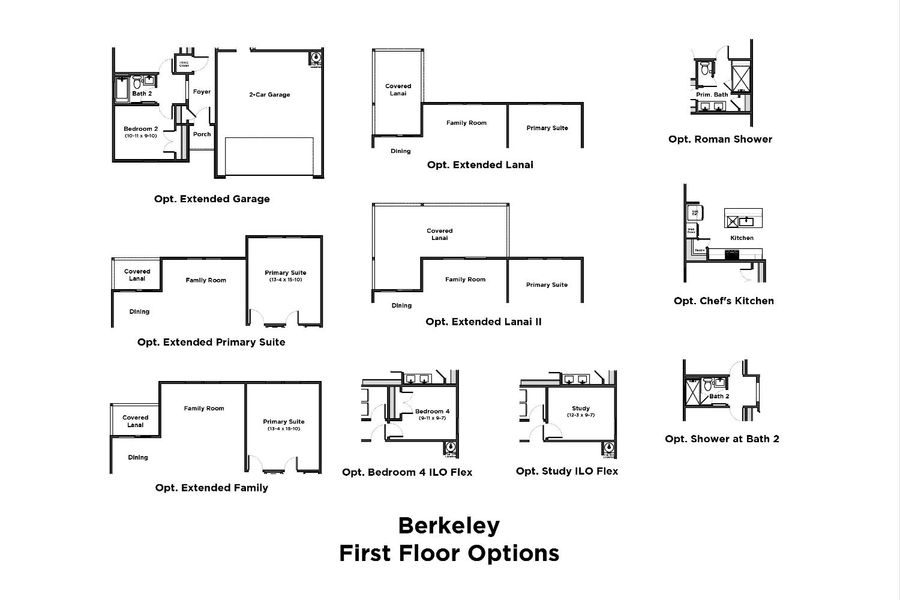 2D floor plan layout for the Berkeley by DRB Homes in Panther Creek, Jacksonville, FL (Image 3).