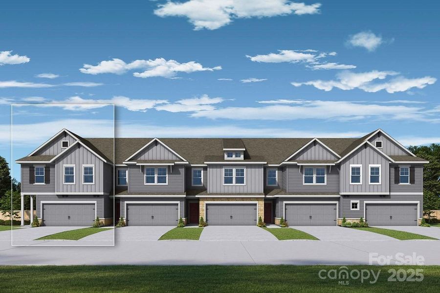 Front exterior of a new home in Westview Towns, Waxhaw, NC, highlighting curb appeal (Image 1).