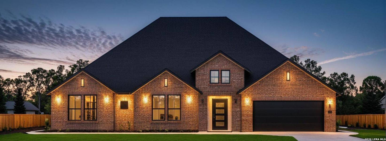 Front exterior of a new home in Villas Las Flores, Floresville, TX, highlighting curb appeal (Image 1). Front exterior of a new home in Villas Las Flores, Floresville, TX, highlighting curb appeal (Image 1).