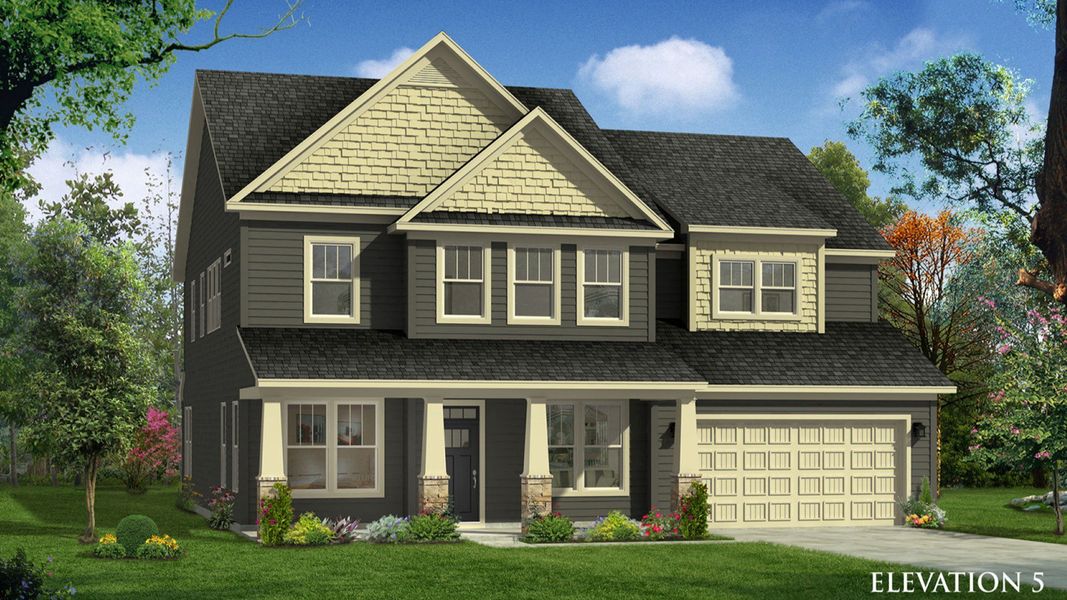 Representative exterior photo of a completed home built from the Stonehaven by DRB Homes in Pinebrook, Woodruff, SC (Image 19).