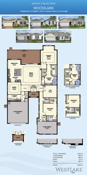 2D floor plan layout for the Woodlark by Minto Communities in Westlake, Loxahatchee, FL (Image 3).