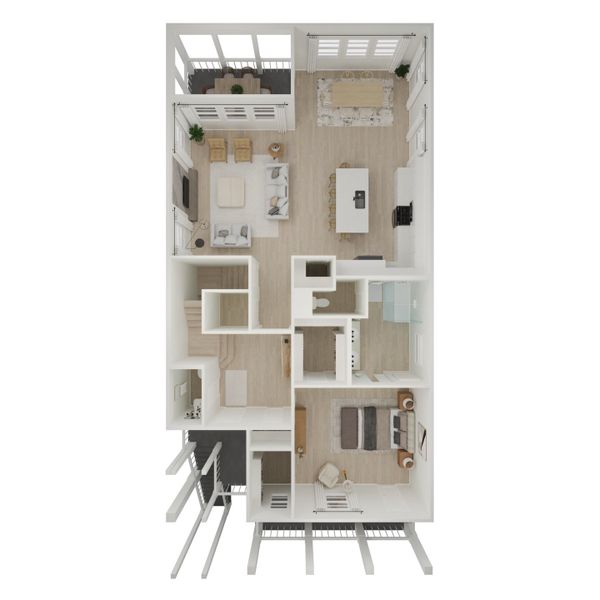 2D floor plan layout for the Sapelo by K. Hovnanian® Homes in Sea Island Collective, Beaufort, SC (Image 4).