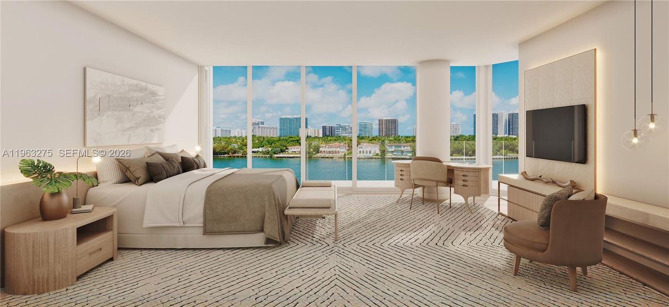 Furnished interior view inside a new home in , Bay Harbor Islands (Image 9). Furnished interior view inside a new home in , Bay Harbor Islands (Image 9).