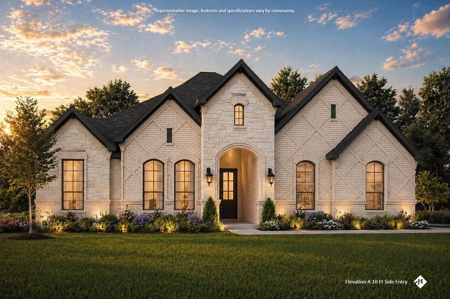 Front exterior of a new home in Hayes Crossing, Midlothian, TX, highlighting curb appeal (Image 15).