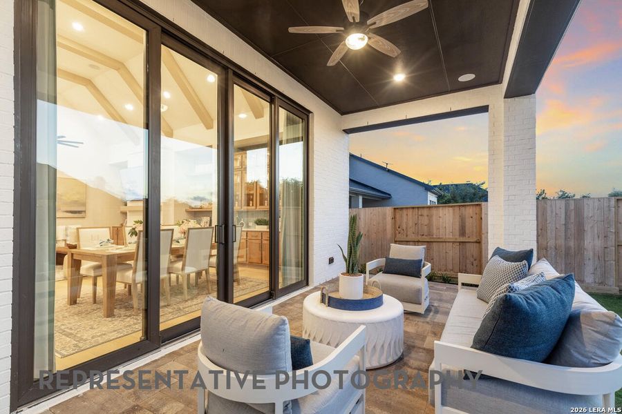 Exterior details and patio area of a home in The Ranches at Creekside, Boerne (Image 22).