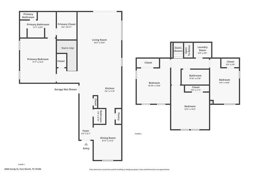 2D floor plan layout of this home in , Fort Worth, TX (Image 3). 2D floor plan layout of this home in , Fort Worth, TX (Image 3).