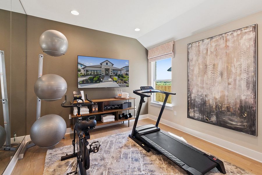 Furnished interior view inside a new home in Park Collection at Lariat, Liberty Hill (Image 32). Furnished interior view inside a new home in Park Collection at Lariat, Liberty Hill (Image 32).