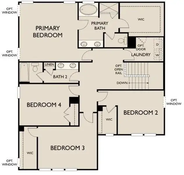 2D floor plan layout of this home in Eastlyn Crossing, Flowery Branch, GA (Image 4).