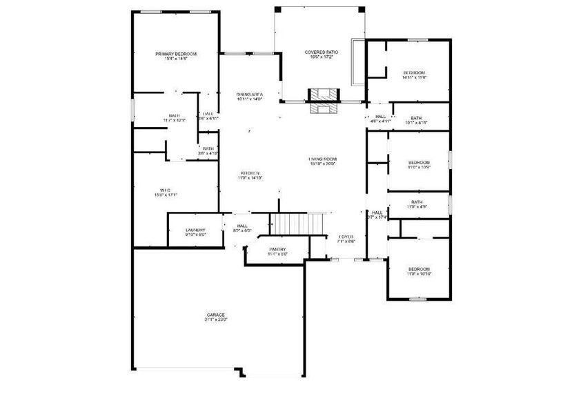 2D floor plan layout of this home in , Beaumont, TX (Image 2).