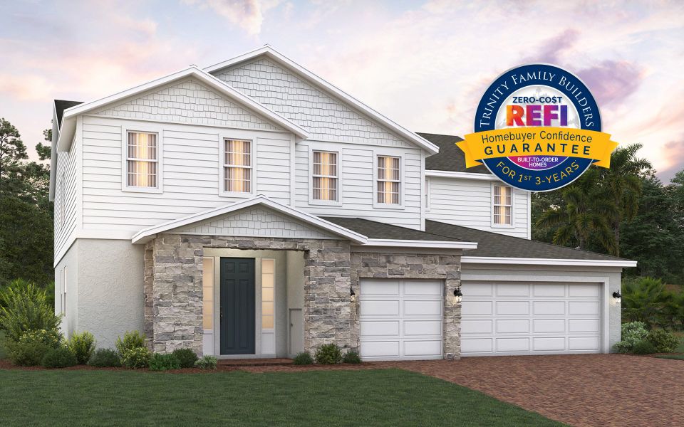 Lennox elevation 3 shown with optional stone