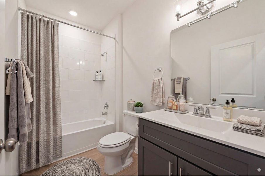 virtual staged secondary bathroom