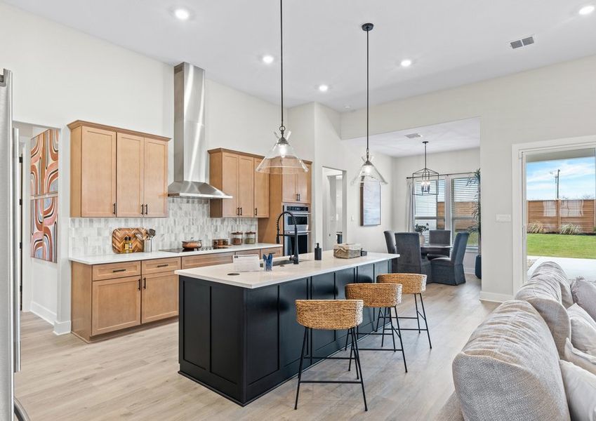 The kitchen has a convenient island.