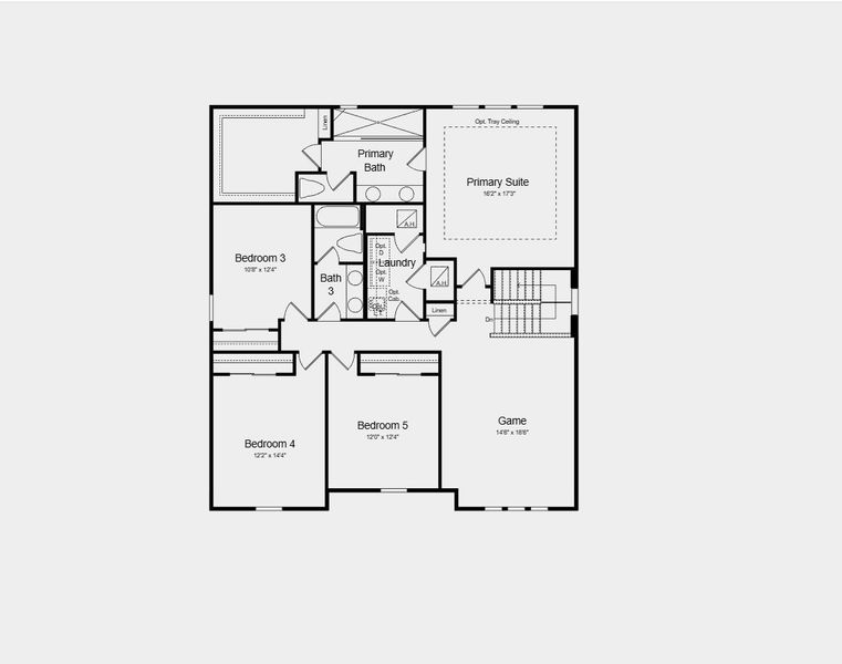 2D floor plan layout for the Seaside by Taylor Morrison in Westview, Poinciana, FL (Image 4).