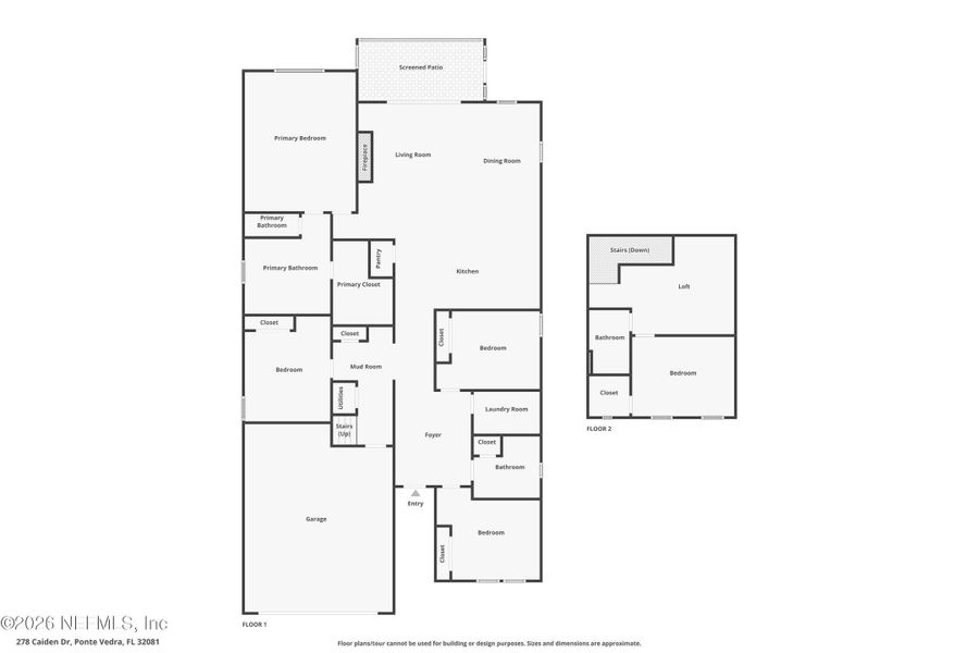 2D floor plan layout of this home in , Ponte Vedra, FL (Image 5).