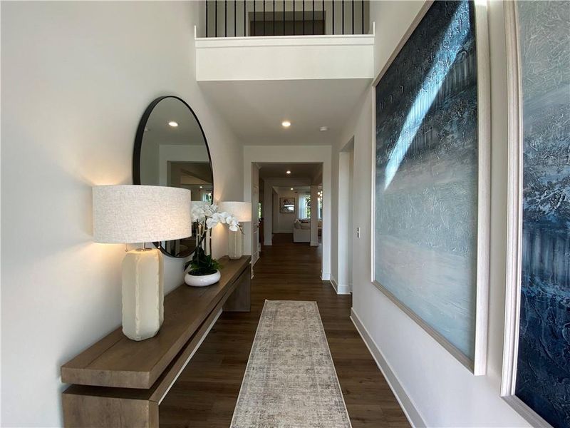 Furnished interior view inside a new home in Estates at Yellow Creek, Cumming (Image 11). Furnished interior view inside a new home in Estates at Yellow Creek, Cumming (Image 11).