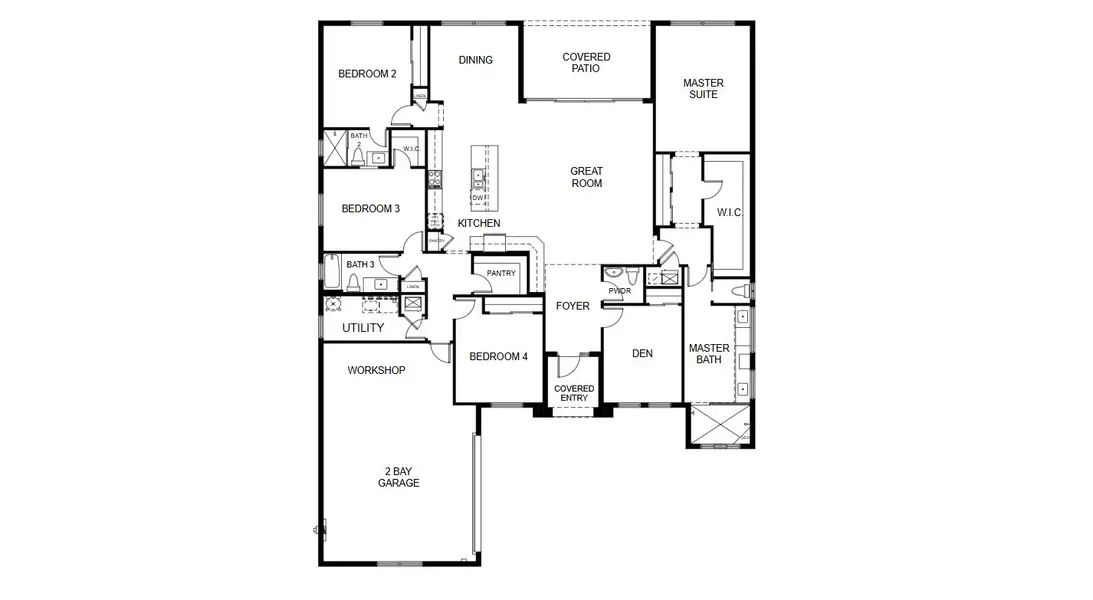2D floor plan layout for the Weston Signature by GHO Homes in High Pointe, Vero Beach, FL (Image 3).