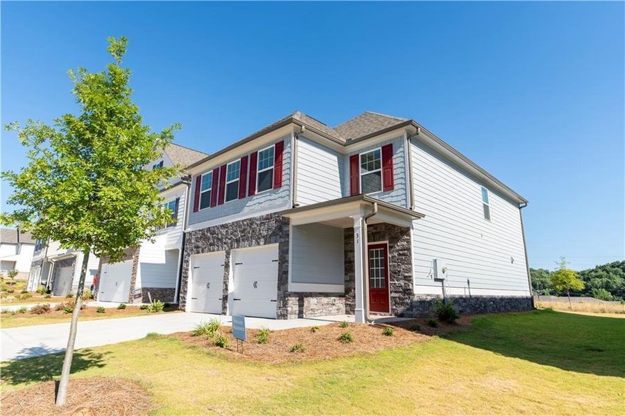 Front exterior of a new home in , Dawsonville, GA, highlighting curb appeal (Image 17).