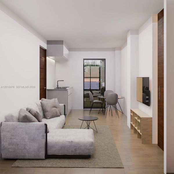 Furnished interior view inside a new home in , Miami (Image 3).
