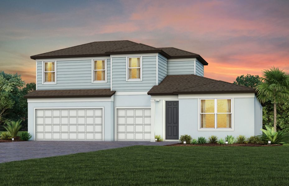 Representative exterior photo of a completed home built from the Mahogany Grand by Pulte Homes in Spencer Glen, Riverview, FL (Image 17).