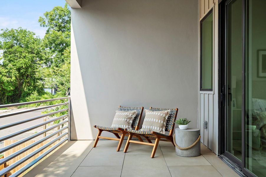 Exterior details and patio area of a home in , Austin (Image 3). Exterior details and patio area of a home in , Austin (Image 3).