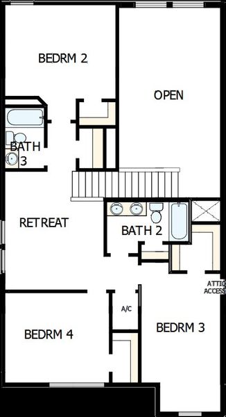 2D floor plan layout of this home in Waterset Classic Series, Apollo Beach, FL (Image 3).