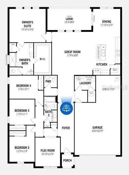 2D floor plan layout of this home in Meadowlark Landing, Apopka, FL (Image 3). 2D floor plan layout of this home in Meadowlark Landing, Apopka, FL (Image 3).