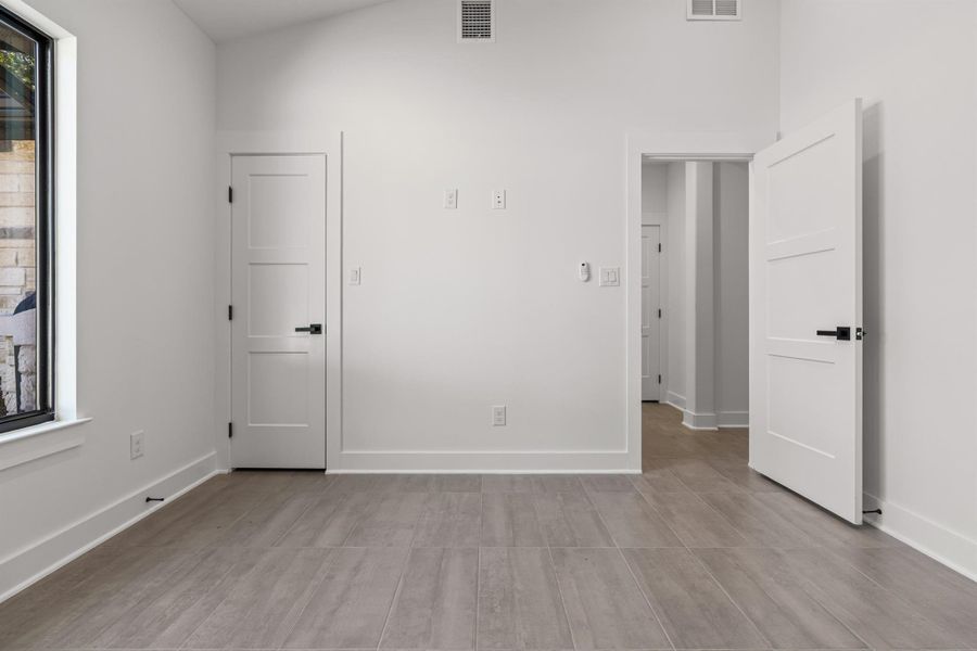 Empty room with baseboards