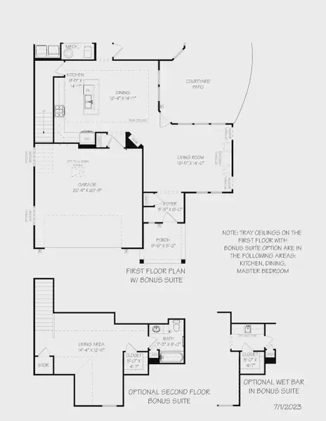2D floor plan layout for the Palazzo by Epcon Communities in The Courtyards on the Greenway, Matthews, NC (Image 4).